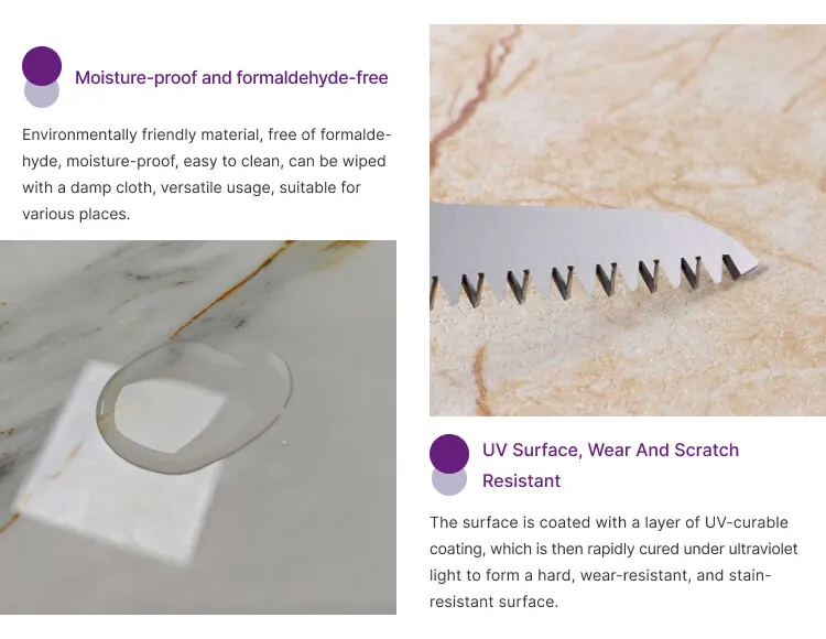 the feature of pvc marble sheet easy to clean